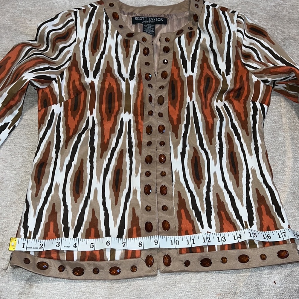 Scott Taylor Multi-Color Statement Jacket Petite … - image 7